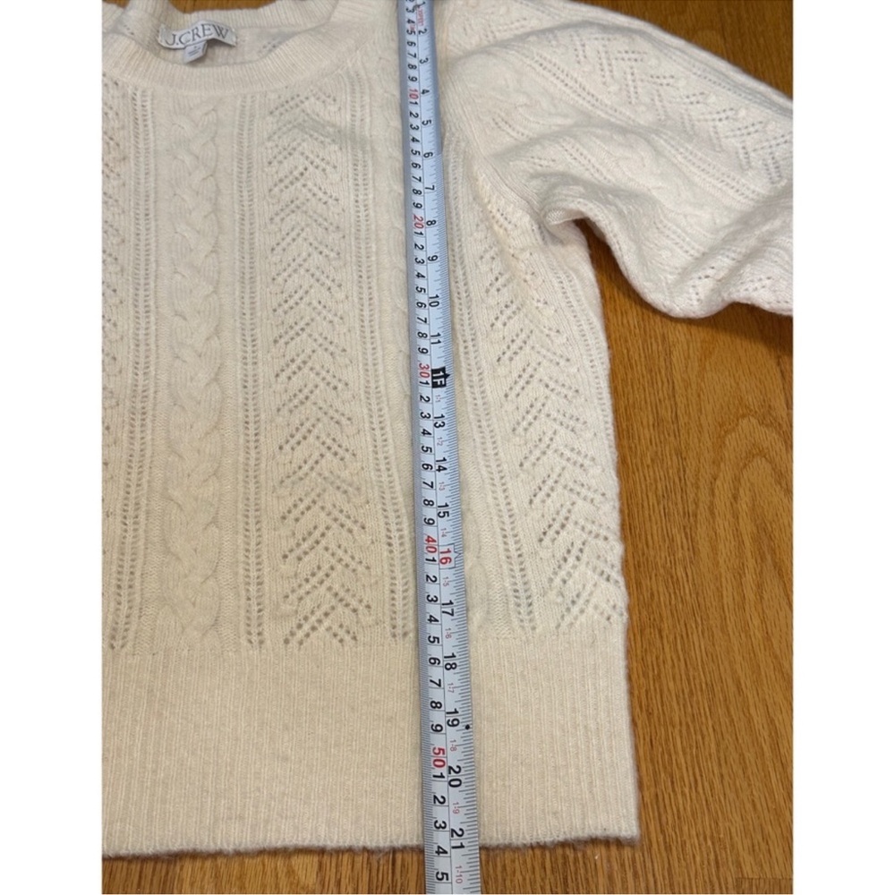 J. Crew Fisherman Cable Open Knit Wool Blend Sweater - Picture 3 of 6